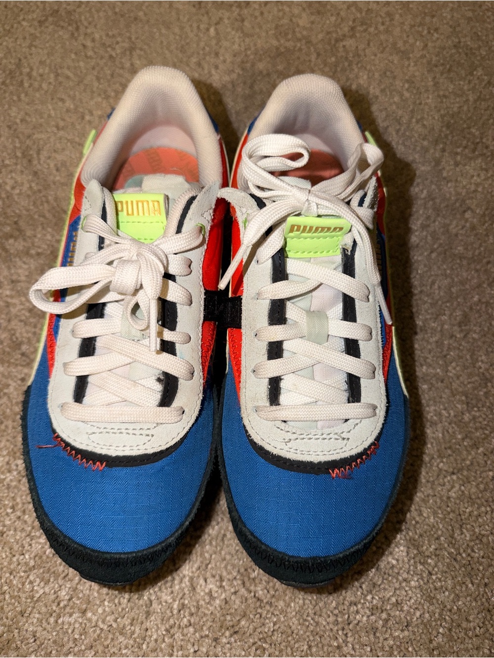Puma Kids Blue, Red & White Retro Runner Sneakers